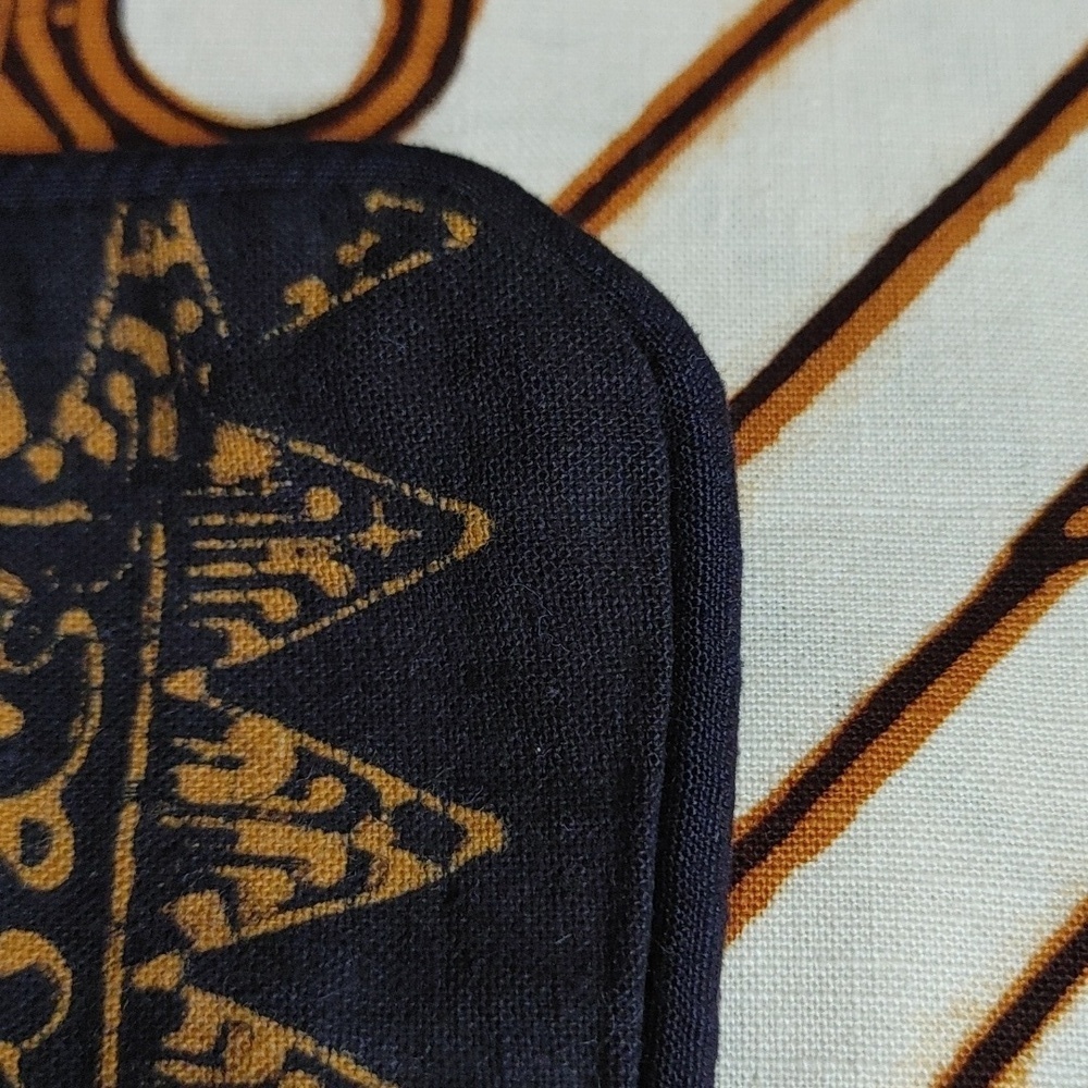Blue & Tan Batik Pillow Cover 25.5x24.5 - Picture 10 of 13